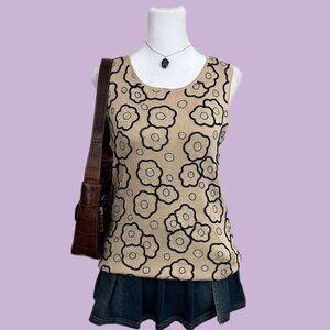 y2k floral beaded tinsel quirky downtown it girl silk top